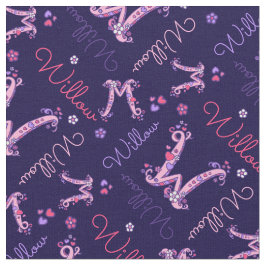 Wモノグラムと名パーソナライズされた称Willow fabric ファブリック