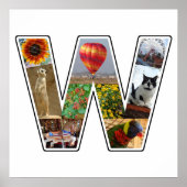 Wモノグラム独自の9カスタム枚の写真コラージュを作成 ポスター (正面)