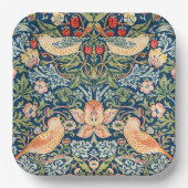 Wモリスいちご泥棒スクエア紙プレート ペーパープレート (正面)