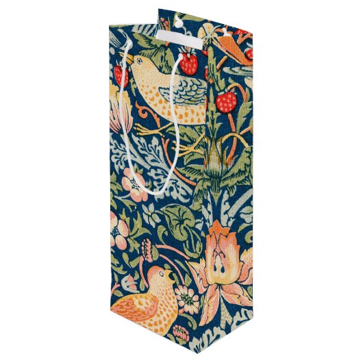 Wモリスいちご泥棒ワイン抱き枕 ワインギフトバッグ (裏面アングル)