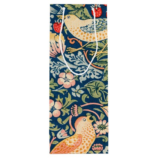 Wモリスいちご泥棒ワイン抱き枕 ワインギフトバッグ (裏面)