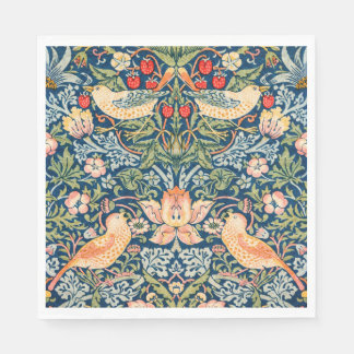 Wモリスイチゴ泥棒ペーパーナプキン スタンダードランチョンナプキン