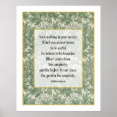 Wモリス引用文 – あなたの家に何も持っていない… ポスター (正面)