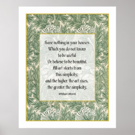 Wモリス引用文 – あなたの家に何も持っていない… ポスター