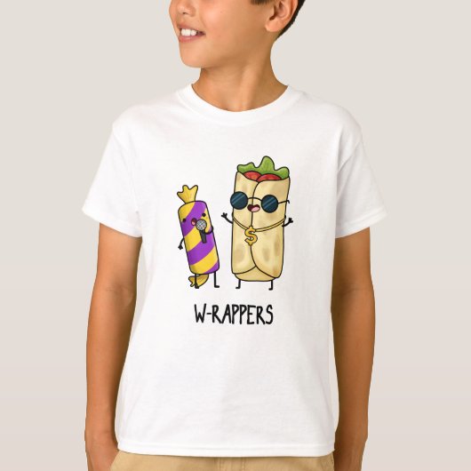 Wラッパおもしろいフードプン Tシャツ (正面)
