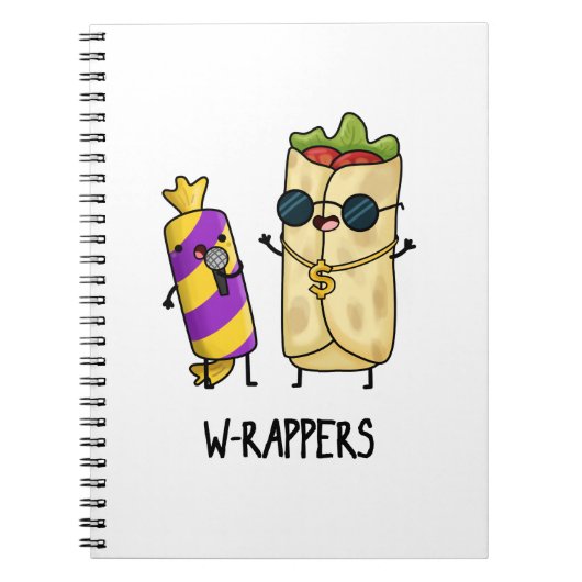 Wラッパーの面白い食べ物の駒 ノートブック (正面)