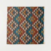 W伝統的上のアステカ部族のシームレスなパターン タペストリー (正面(横))