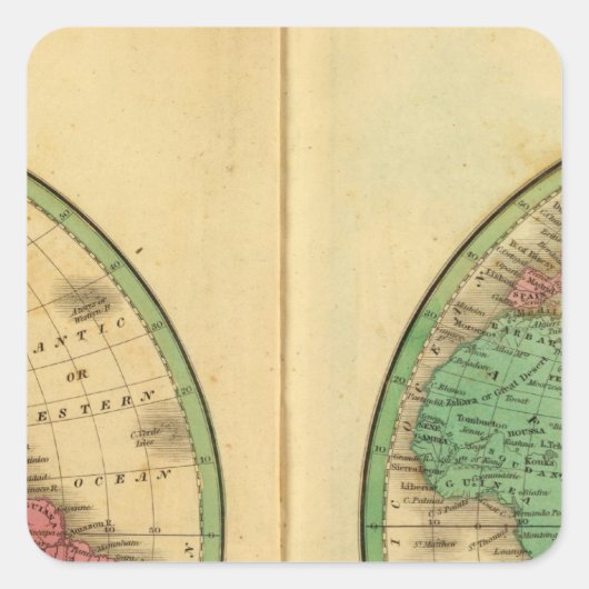 W半球、E半球 スクエアシール (正面)