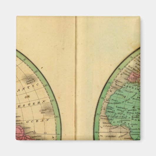 W半球、E半球 マグネット (正面)