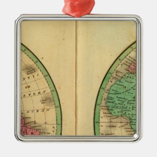 W半球、E半球 メタルオーナメント (正面)