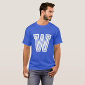 W大学 フォント 学校 Tシャツ (正面フル)