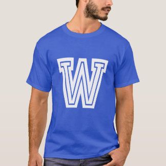 W大学 フォント 学校 Tシャツ