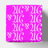 w対カスタマイズイニシャルモノグラムマゼンタ フェイバーボックス (上部)