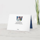 W文字/赤いリボンモノグラム付きサンタクロース シーズンカード (裏面)