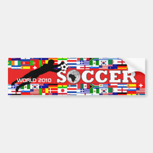W杯サッカーゴールバンパーステッカー赤 バンパーステッカー