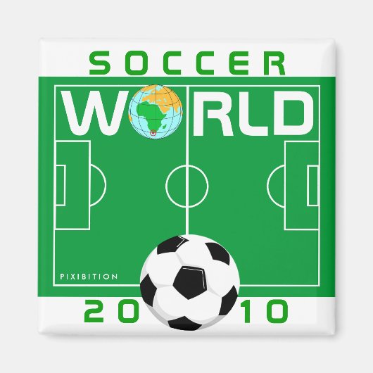 W杯2010サッカー界磁磁石 マグネット (正面)