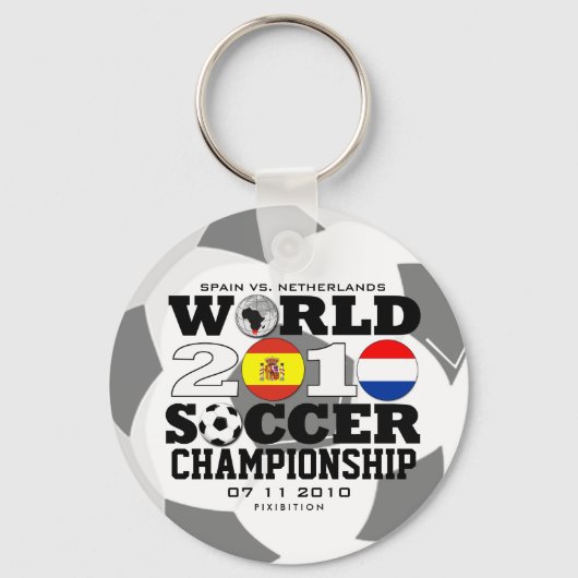 W杯2010ファイナルスペインオランダKeychain キーホルダー (正面)