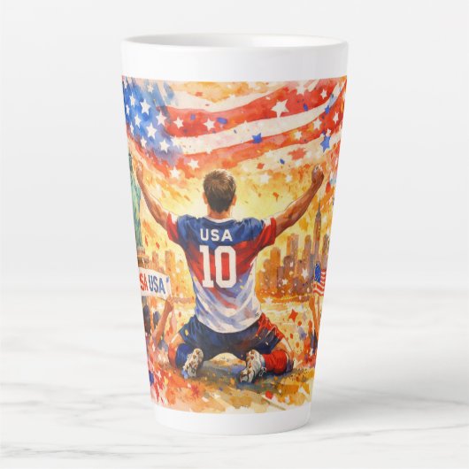 W杯2026 アメリカ代表 カフェラテマグ (正面)