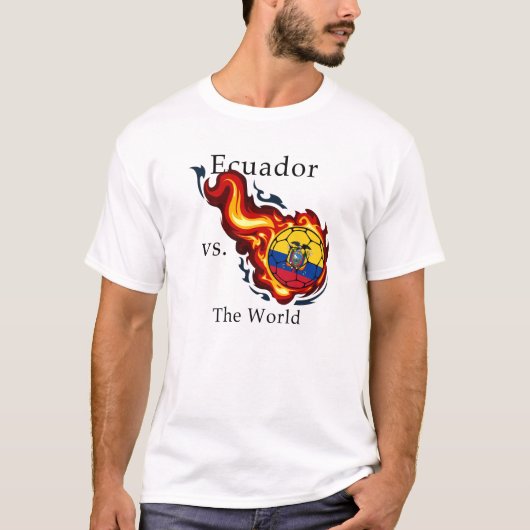 W杯 – エクアドル対世界 Tシャツ (正面)
