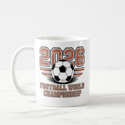 W杯 2026 ⚽ – サッカー ファン デザイン コーヒーマグカップ (左)