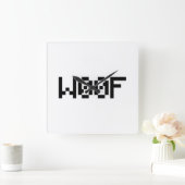 W00F [リートスピーク動物の音] スクエア壁時計 (ホーム)