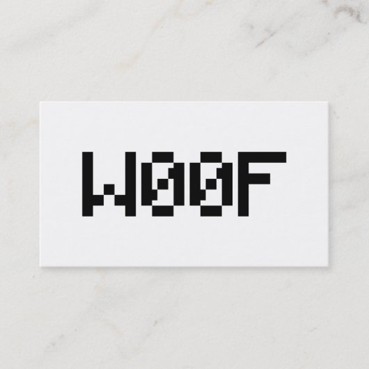 W00F [1337読み方 動物の音] 名刺 (正面)