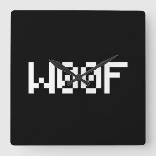 W00F [Leetspeak Animal Sounds] スクエア壁時計