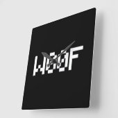 W00F [Leetspeak Animal Sounds] スクエア壁時計 (傾斜)
