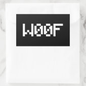 W00F [Leetspeak Animal Sounds] 長方形シール (バッグ)