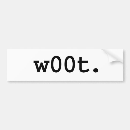 w00t. バンパーステッカー (正面)