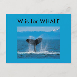 「W」はクジラのアルファベットの懐中電灯 ポストカード