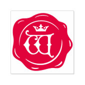 W -アンティークワックスシールゴシック王冠イニシャル文字 セルフインキングスタンプ (デザイン)