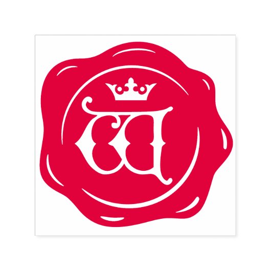 W -アンティークワックスシールゴシック王冠イニシャル文字 セルフインキングスタンプ (デザイン)