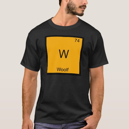 W - ウルフ 面白い 化学 元素 記号 Tシャツ (正面)