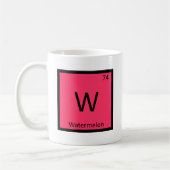 W - スイカ フルーツ 化学 周期表 コーヒーマグカップ (左)