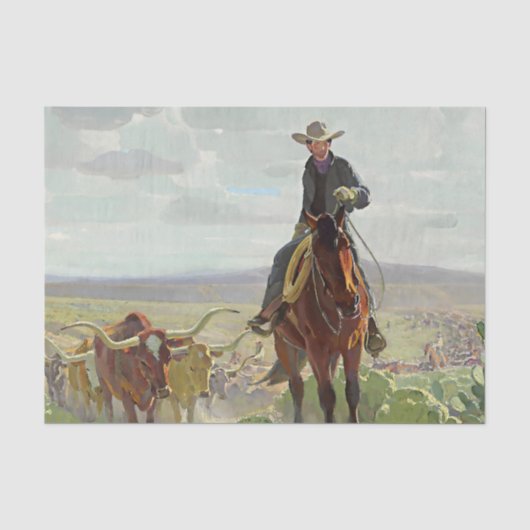 W・ハーバート・ダントンによる「Texas of Old」 薄葉紙 (正面)