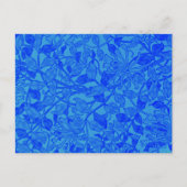 W.モリスによる美しい青のハニーサックルパターン ポストカード (正面)