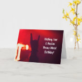 W.ロッキンの重金属ロック誕生日カード カード (黄色い花)