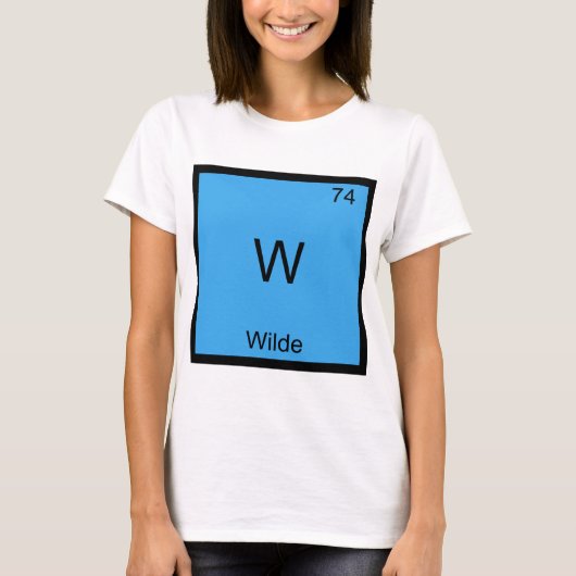 W - ワイルド おもしろい 化学 元素 記号 Tシャツ (正面)