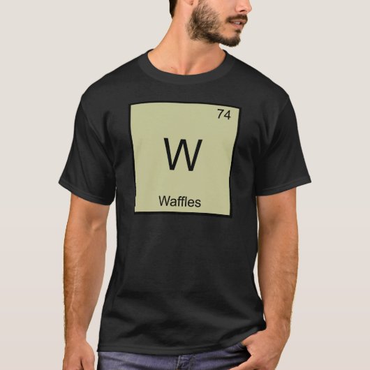 W -ワッフルおもしろいな化学要素の記号のTシャツ Tシャツ (正面)