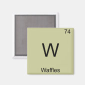 W – ワッフルおもしろいケミストエレメントシンボルTシャツ マグネット (正面/裏面)