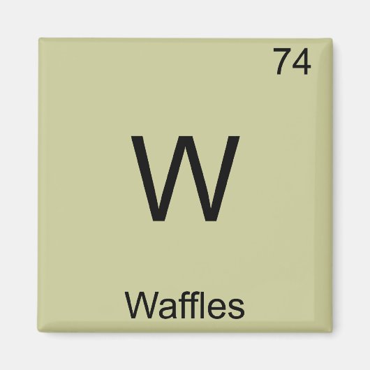 W – ワッフルおもしろいケミストエレメントシンボルTシャツ マグネット (正面)