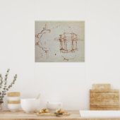 W.24r建築スケッチ ポスター (キッチン)