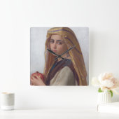 W.A. Bouguerauのザクロの女の子 スクエア壁時計 (ホーム)