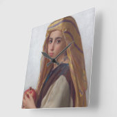 W.A. Bouguerauのザクロの女の子 スクエア壁時計 (傾斜)