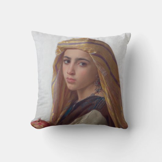 W.A. Bouguereau著ザクロを持つ女の子 クッション (正面)