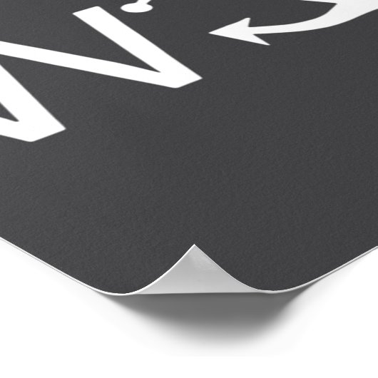 W Anchor Funny Wanker Jerk Funny Slang  ポスター (角)