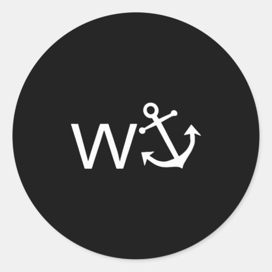 W Anchor Funny Wanker Jerk Funny Slang  ラウンドシール (正面)