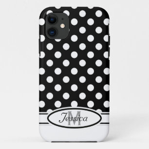 W & bポルカドットモノグラムiPhone 5ケース iPhone 11 ケース