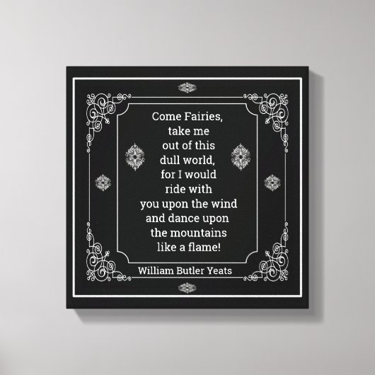 W・B・イェーツ引用文来妖精 キャンバスプリント (正面)